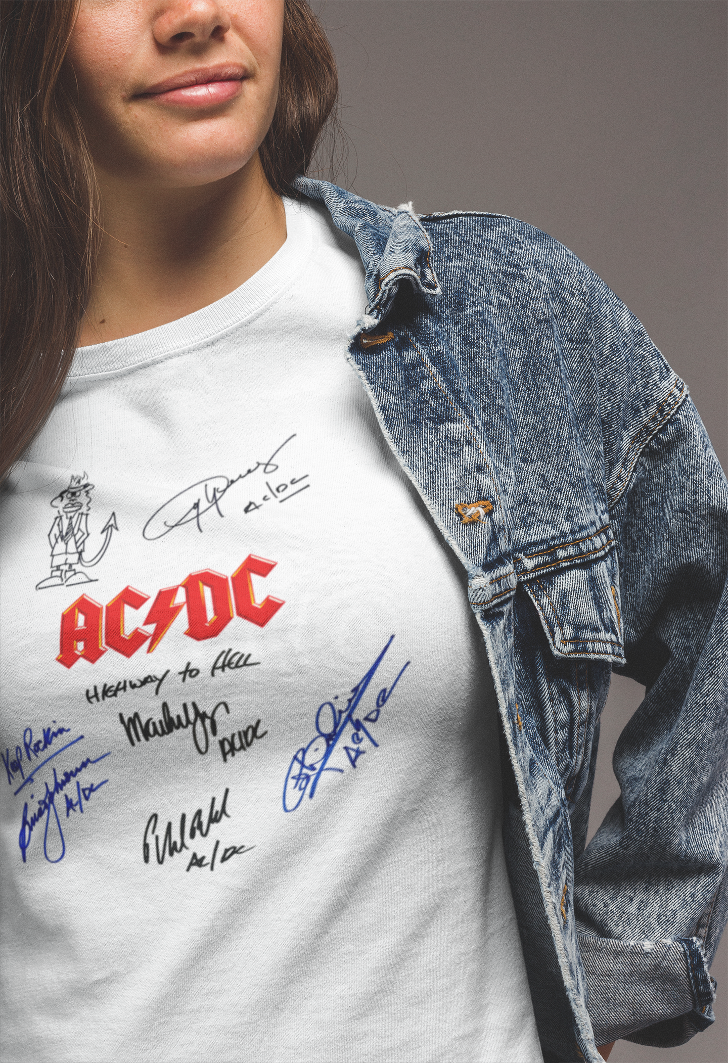 AC/DC, Iconic Signature Lyrics T, Awesome Gift, Personal Memorabilia, T Shirt, Gift, Present, Christmas, Valentines, TV, Film, Cinema, Hollywood.