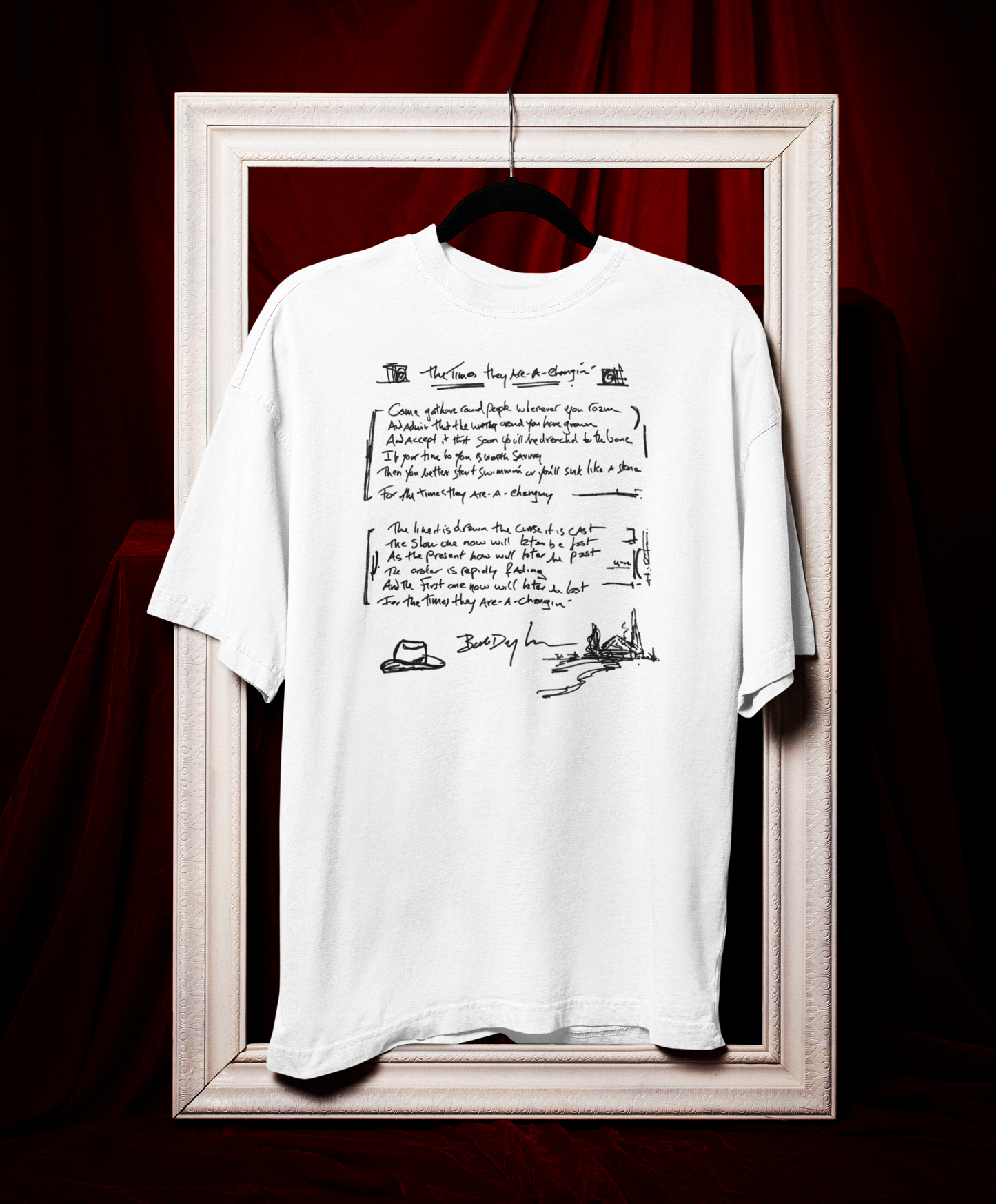 BOB, DYLAN, Iconic Signature T Written Lyrics, Times They Are A Changing, Awesome Gift, Personal Memorabilia, T Shirt, Gift, Present, Christmas, Valentines, TV, Film, Cinema, Hollywood.