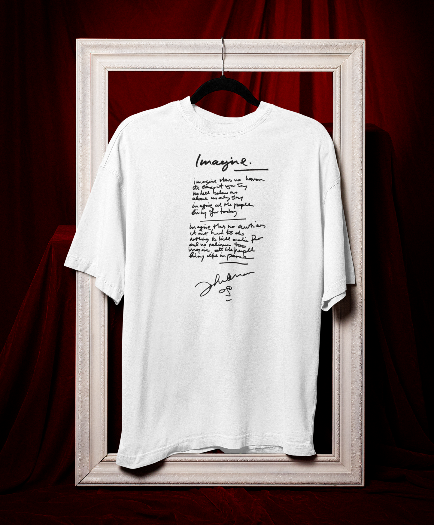 IMAGINE, LENNON Iconic Signature T, Awesome Gift, Personal Memorabilia, T Shirt, Gift, Present, Christmas, Valentines, TV, Film, Cinema, Hollywood.