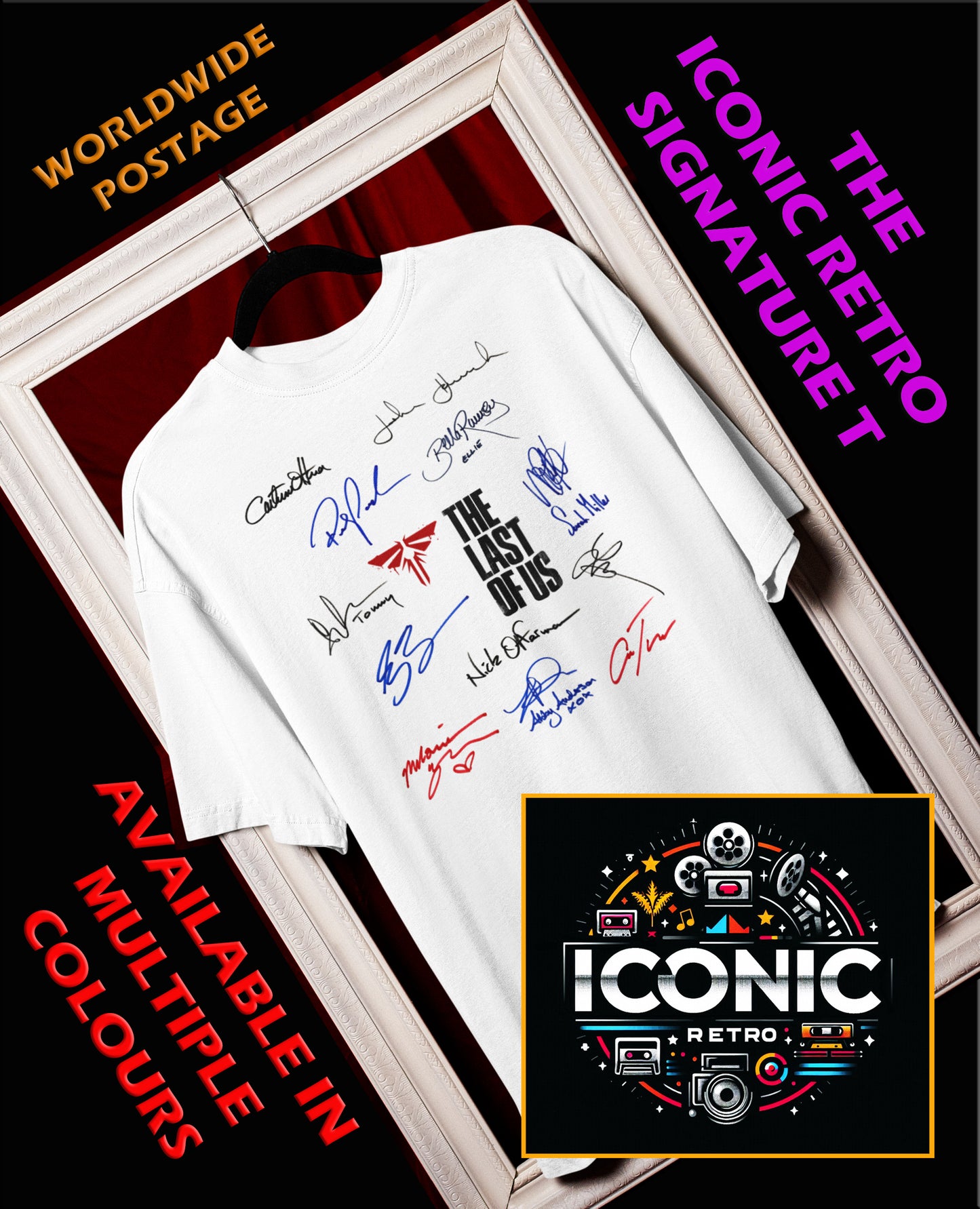 LAST, OF, US, Iconic Signature T, Awesome Gift, Personal Memorabilia, T Shirt, Gift, Present, Christmas, Valentines, TV, Film, Cinema, Hollywood.