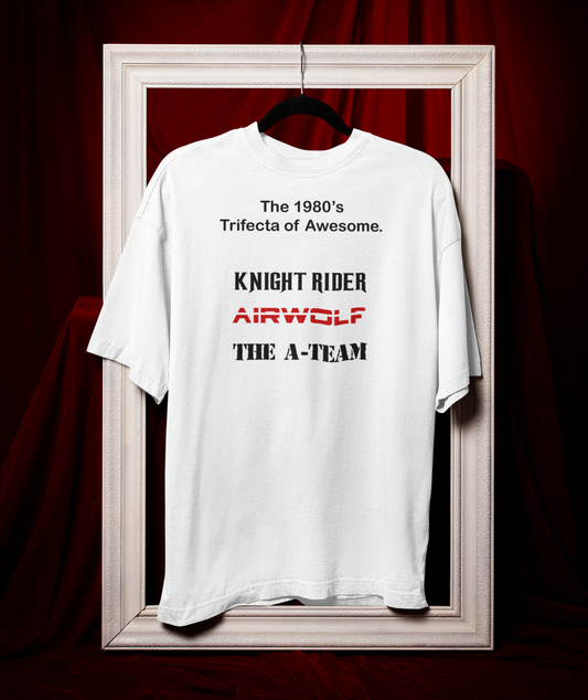 KNIGHT RIDER, AIRWOLF, A TEAM, Iconic, Awesome Gift, Personal Memorabilia, T Shirt, Gift, Present, Christmas, Valentines, TV, Film, Cinema, Hollywood.