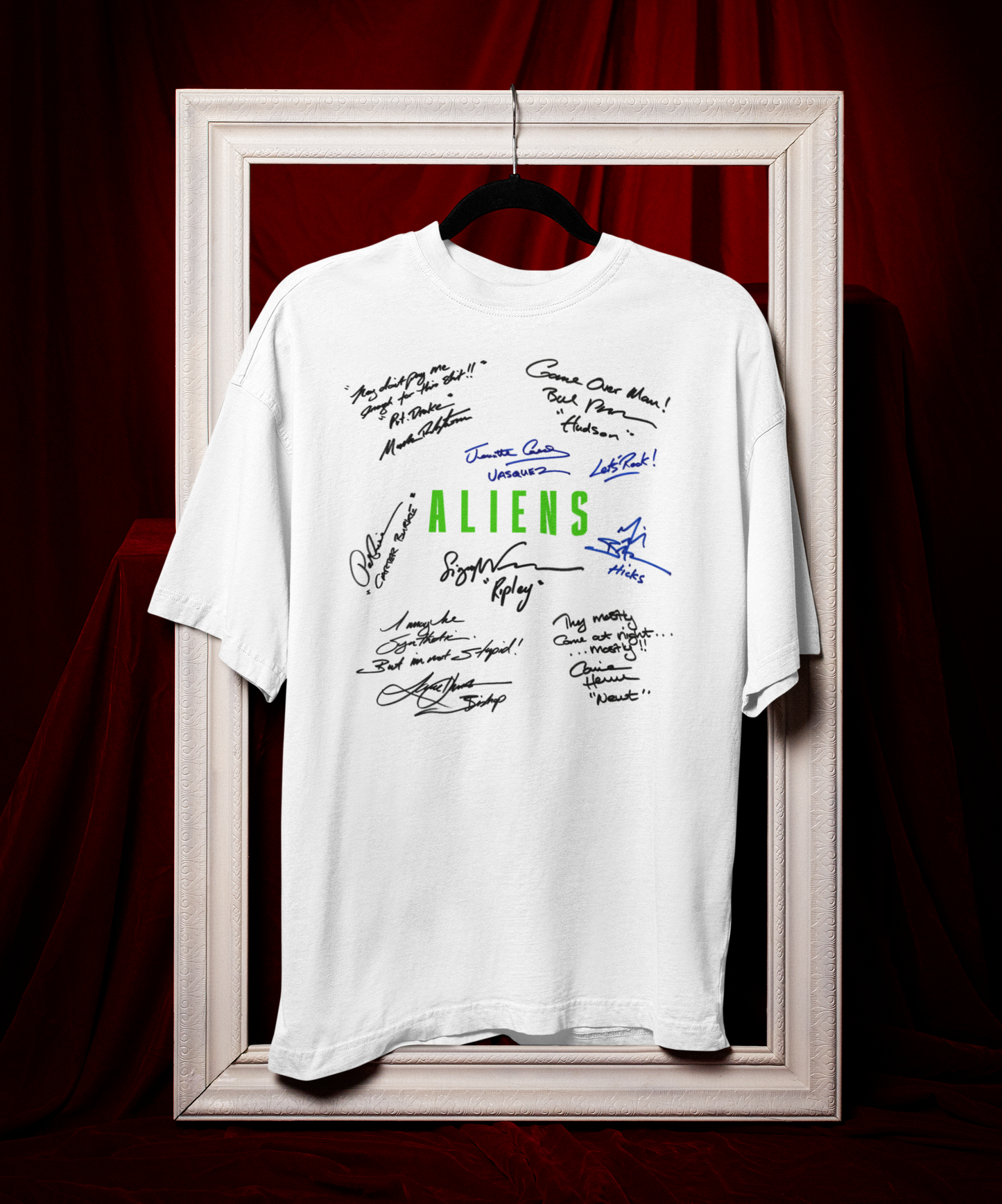ALIENS, Iconic Signature T, Awesome Gift, Personal Memorabilia, T Shirt, Gift, Present, Christmas, Valentines, TV, Film, Cinema, Hollywood.