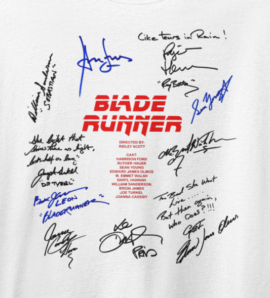 BLADERUNNER, Iconic Signature T, Awesome Gift, Personal Memorabilia, T Shirt, Gift, Present, Christmas, Valentines, TV, Film, Cinema, Hollywood.