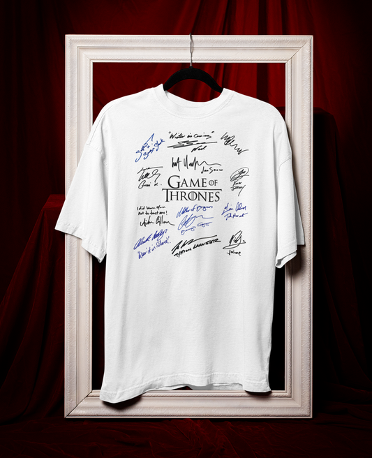 GAME, THRONES, Iconic Signature T, Awesome Gift, Personal Memorabilia, T Shirt, Gift, Present, Christmas, Valentines, TV, Film, Cinema, Hollywood.