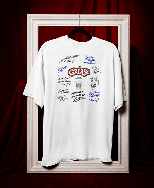 GREASE, Iconic Signature T, Awesome Gift, Personal Memorabilia, T Shirt, Gift, Present, Christmas, Valentines, TV, Film, Cinema, Hollywood.