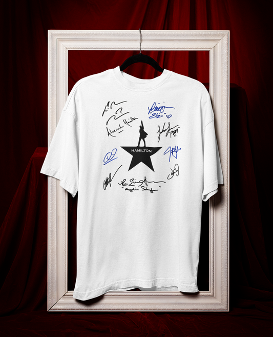 HAMILTON, Iconic Signature T, Awesome Gift, Personal Memorabilia, T Shirt, Gift, Present, Christmas, Valentines, TV, Film, Cinema, Hollywood.