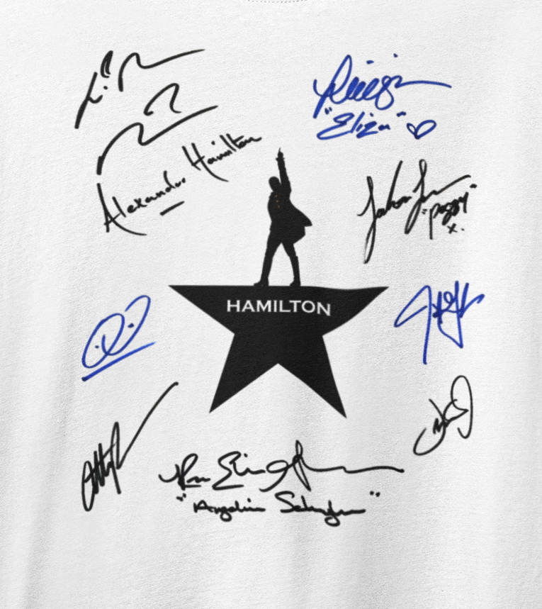 HAMILTON, Iconic Signature T, Awesome Gift, Personal Memorabilia, T Shirt, Gift, Present, Christmas, Valentines, TV, Film, Cinema, Hollywood.