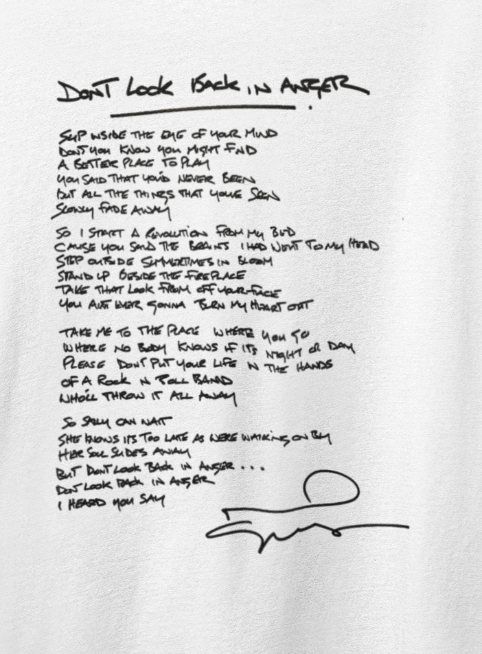 OASIS DON'T LOOK BACK IN ANGER LYRICS, NOEL, LIAM