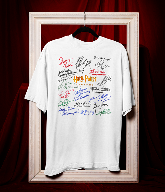POTTER LEGENDS, Iconic Signature T, Awesome Gift, Personal Memorabilia, T Shirt, Gift, Present, Movie, Film, Cinema,