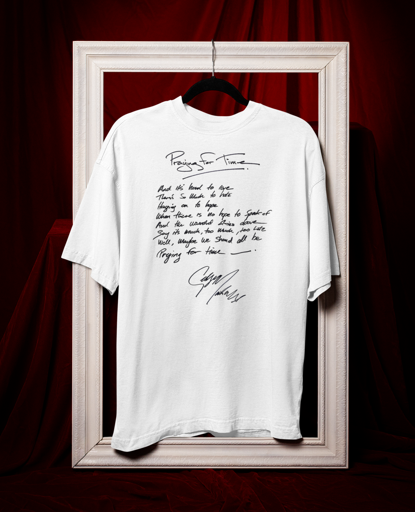 GEORGE, MICHAEL, Iconic Signature Lyrics T-Shirt, Awesome Gift, Personal Memorabilia, T Shirt, Gift, Present, Christmas, Valentines, TV, Film, Cinema, Hollywood.