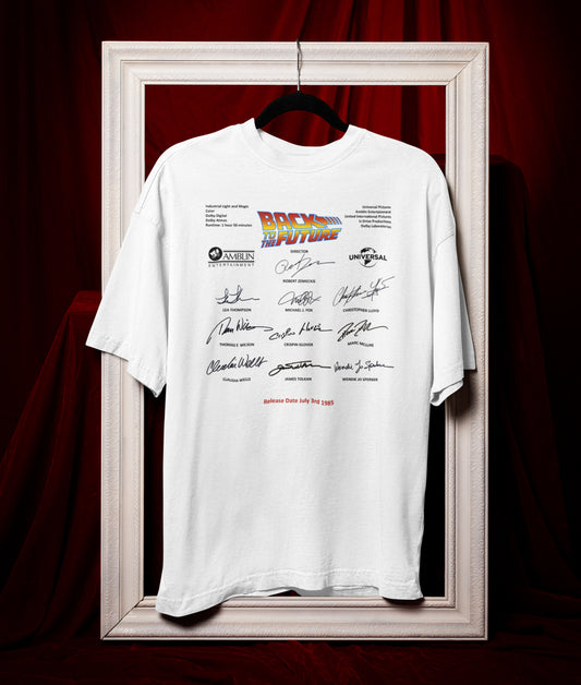 BACK TO THE FUTURE, CAST LIST T SHIRT, FOX, LLOYD,
