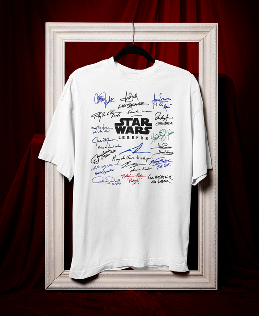 STAR WARS, Iconic Signature T, Awesome Gift, Personal Memorabilia, T Shirt, Gift, Present, Christmas, Valentines, TV, Film, Cinema, Hollywood.